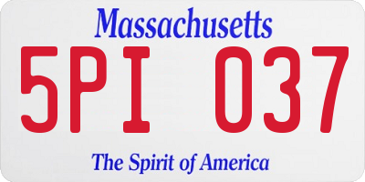 MA license plate 5PI037