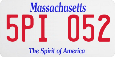MA license plate 5PI052