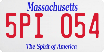 MA license plate 5PI054
