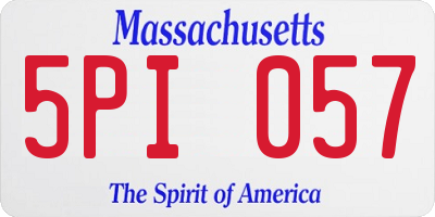 MA license plate 5PI057