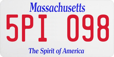 MA license plate 5PI098