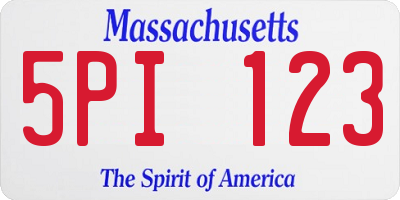 MA license plate 5PI123