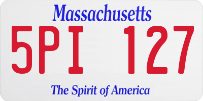 MA license plate 5PI127