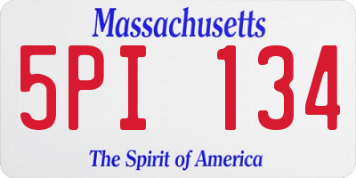 MA license plate 5PI134