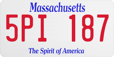 MA license plate 5PI187
