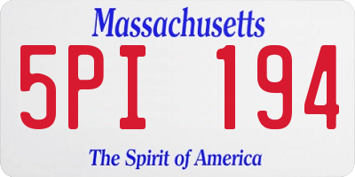 MA license plate 5PI194