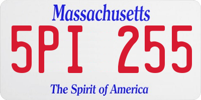 MA license plate 5PI255