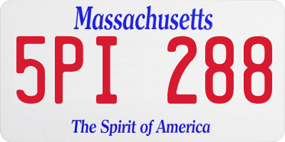 MA license plate 5PI288
