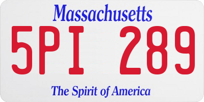 MA license plate 5PI289