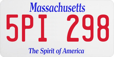 MA license plate 5PI298