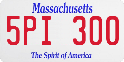 MA license plate 5PI300