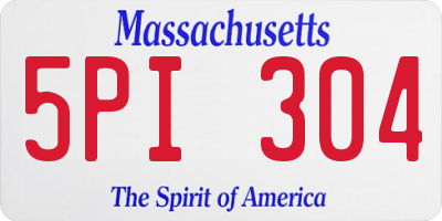 MA license plate 5PI304