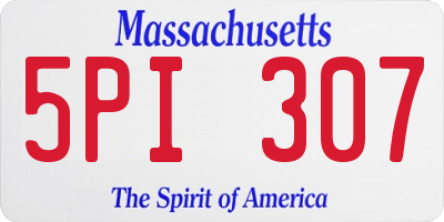 MA license plate 5PI307