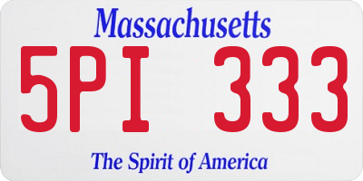 MA license plate 5PI333
