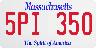 MA license plate 5PI350