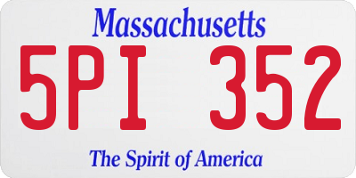 MA license plate 5PI352