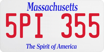 MA license plate 5PI355