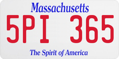 MA license plate 5PI365