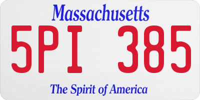 MA license plate 5PI385