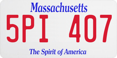 MA license plate 5PI407