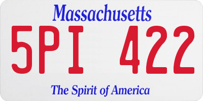 MA license plate 5PI422