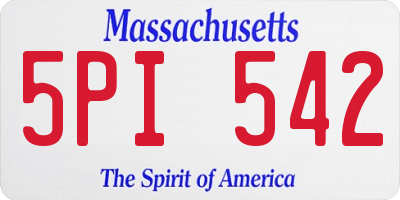 MA license plate 5PI542