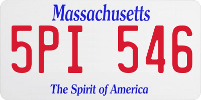MA license plate 5PI546