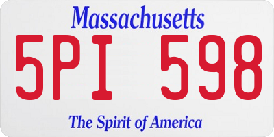 MA license plate 5PI598