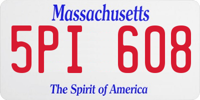 MA license plate 5PI608