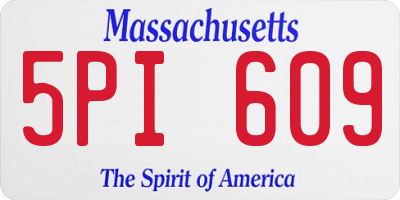 MA license plate 5PI609