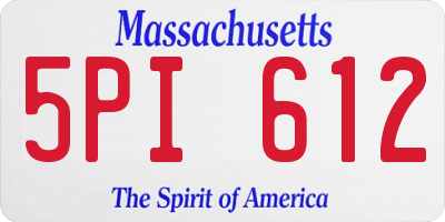 MA license plate 5PI612