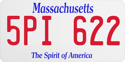 MA license plate 5PI622