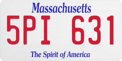 MA license plate 5PI631