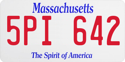 MA license plate 5PI642