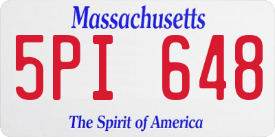 MA license plate 5PI648