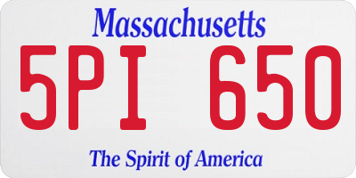 MA license plate 5PI650