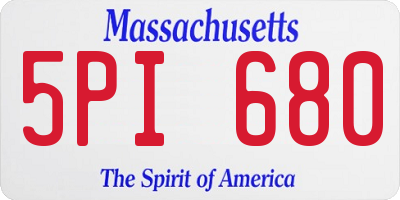 MA license plate 5PI680