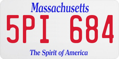 MA license plate 5PI684
