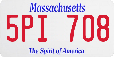 MA license plate 5PI708