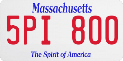 MA license plate 5PI800