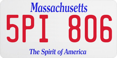 MA license plate 5PI806
