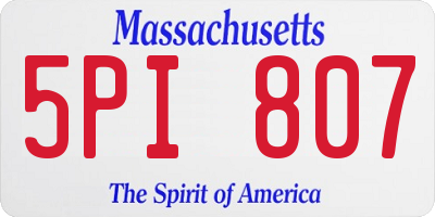 MA license plate 5PI807