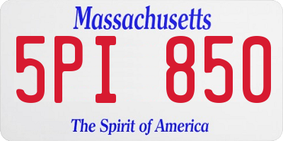 MA license plate 5PI850