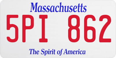 MA license plate 5PI862