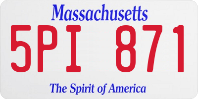 MA license plate 5PI871