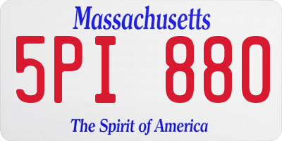 MA license plate 5PI880
