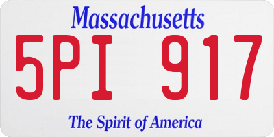 MA license plate 5PI917