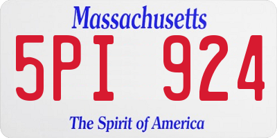 MA license plate 5PI924