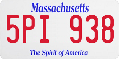 MA license plate 5PI938