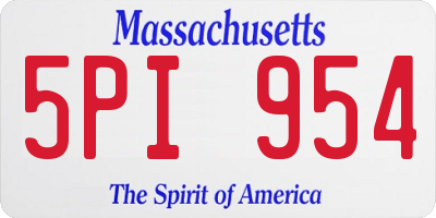 MA license plate 5PI954